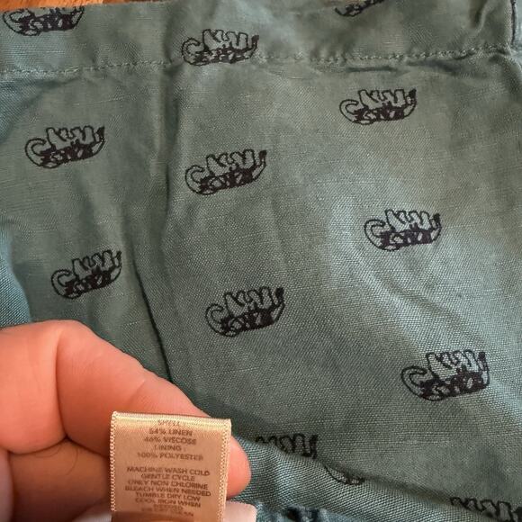 Loft Skirt Linen Elastic Waist Elephant‎ Print Lined Women’s Large - Picture 4 of 8